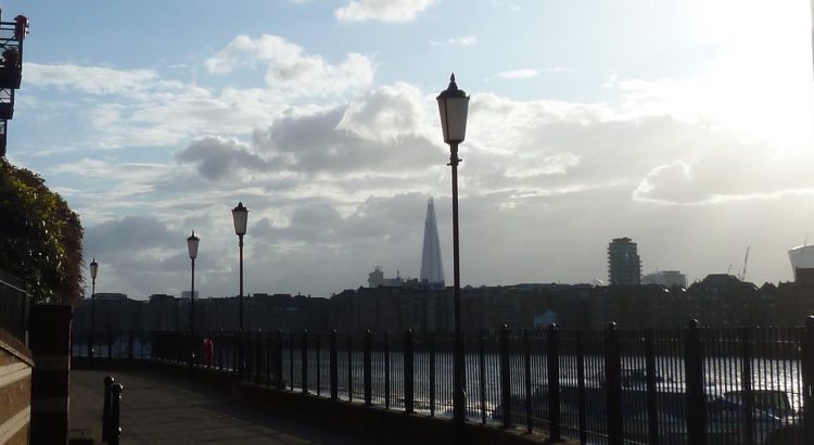 River view along the Thames, featuring the Shard